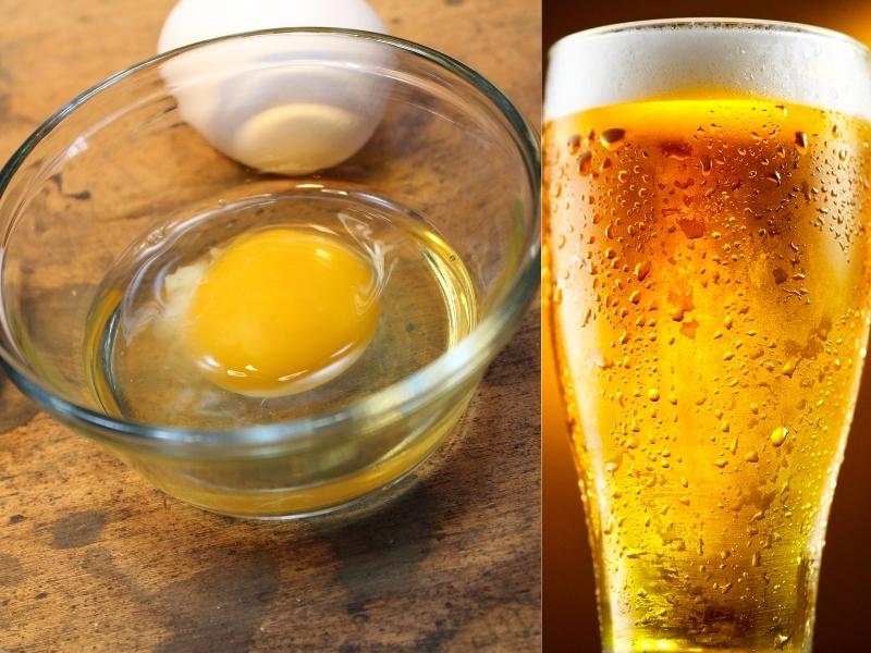 Cách ủ tóc bằng bia và trứng